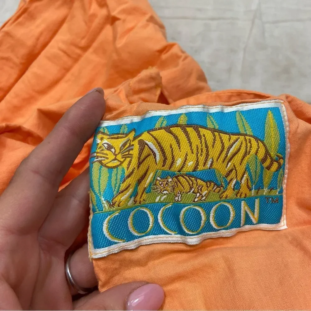 Vintage Kids Cocoon Brand Cotton TravelSheet Orange with Cotton Stuff Sack‎